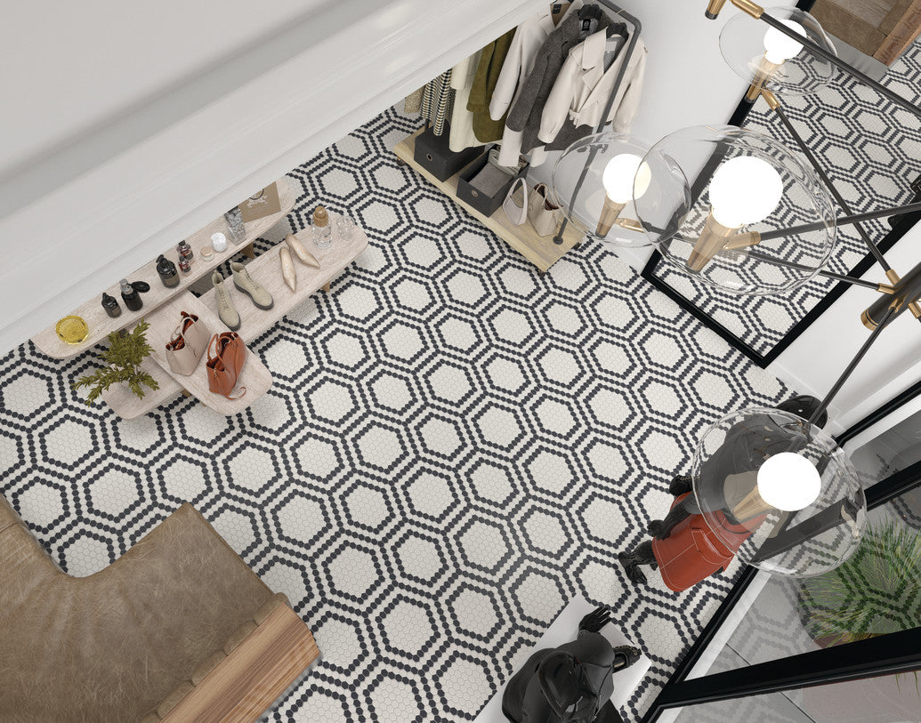 More About Unglazed Mosaics: Penny & Hexagon